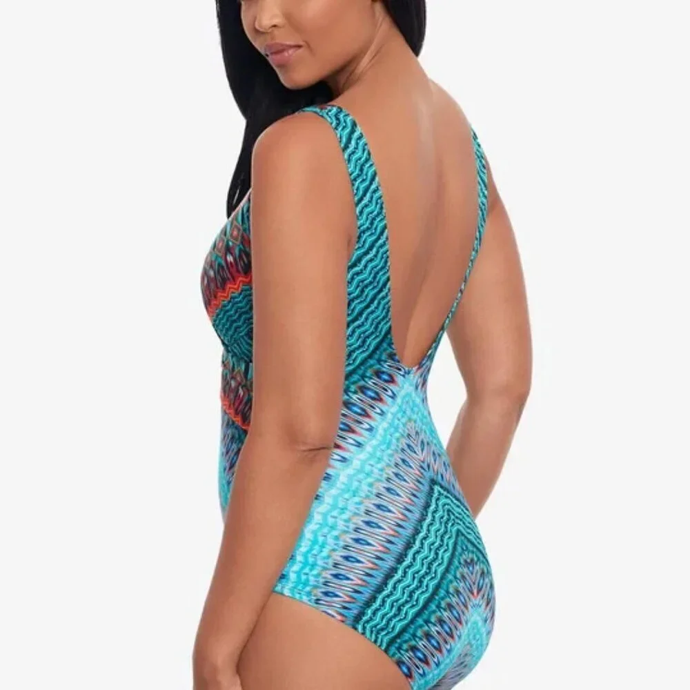 Miraclesuit Casbah Escape tummy Control Underwire One Piece Swimsuit Size 12